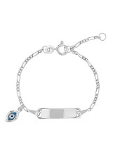 exquisite silver unisex evil eye id baby bracelet